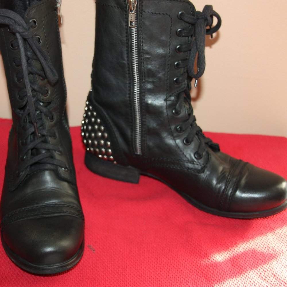 Black leather -studded back -STEVE MADDEN